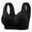 Black, variant on Womens Jelly Bras Solid Color Wireless Front Hook Elderly Plus Size Thin Lift Adjust Bra