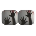 thumbnail image 7 of Daiia Bloody Hand Behind 2PCS Car Windshield Sun Shade, Foldable Sun Shield for Car Front Window, Auto Sun Blocker Visor Protector Universal for Truck SUV Pickup-Small, 7 of 7