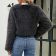 thumbnail image 5 of Ofreoo Womens Fur Coat Warm Long Faux Fur Solid V-neck Jacket,Holiday,Wedding,Party Christmas Gift, 5 of 7