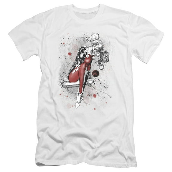 Jla - Harley Sketch - Premium Slim Fit Short Sleeve Shirt - Large