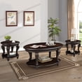 thumbnail image 3 of 42" Wood Coffee Table for Living Room,  2-Tier Oval Coffee Table with Open Storage Shelf, Antique Table Legs with Elegant Carvings, Easy Assembly, Espresso, 3 of 9