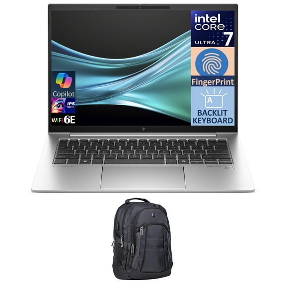 HP EliteBook 840 G11 Business Laptop 14.0in IPS WUXGA Display (Intel Core Ultra 7 155U, 32GB DDR5, 1TB M.2 PCIe SSD, Intel Graphics, Backlit KB, Fingerprint, Win 11 Pro) w/Premium Backpack