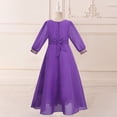 thumbnail image 2 of RTKFRFLM Girls Formal Evening Gown Kids Long Sleeve Purple Modest Abaya Dress with Ribbon Teens Elegant Puffy Princess Gown for Party Special Occasion Wear for 8-13 Years, 2 of 3