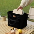 thumbnail image 5 of SCNOR Lunch Bag for Women and Men,Insulated Lunch Tote,Stitch Bento Bags,Oxford cloth,Black, 5 of 6