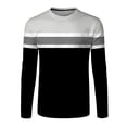thumbnail image 4 of Goodtrade8 Casual Mens Tops Color Block Black Long Sleeve Crew Neck Winter Shirts for Men, 4 of 4