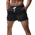 thumbnail image 2 of JoveMarine Men's Quick Dry Ice Silk Beach Shorts Loose Fit Quarter Sports Pants for Running and Fitness Breathable Summer Shorts Black L, 2 of 4