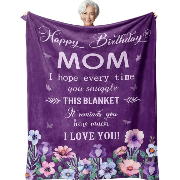 Mom Birthday Gifts from Daughter Son, Birthday Gifts for Mom, Funny Gift for Mother Birthdays, Unique Presents for Mother from Daughter Blanket