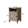 thumbnail image 5 of VEANERWOOD Nightstands Set of 2, Farmhouse End Tables with Charging Station, Bedside Tables, Rustic Gray, 5 of 11
