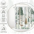 thumbnail image 6 of Cute Shower Curtain with Hooks Green Forest Shower Curtain with Wild Animals Bear Moose Deer Fox Deor Bathroom 84x72 inch, 6 of 6