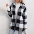 thumbnail image 1 of Yuyuzo Plaid Cardigans for Women Casual Flannel Hooded Jackets Long Sleeve Front Open Outwear Coats, 1 of 7