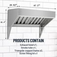 thumbnail image 3 of Ventilation Robuste – Hotte d'Évacuation de Cuisine Commerciale – Acier Inoxydable 201, Résistant à la Rouille, Filtres à Huile Amovibles en Forme de U, Durable pour Restaurant et Camionnette Alimentaire – (Neuf) Acier Inoxydable 201 4 Pi, 3 of 7