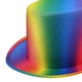 thumbnail image 5 of Hsqqdc Rainbow Magician Tall Top Hat, Colorful Fedora Performance Hat for Carnival Party Events, 5 of 7
