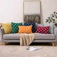 thumbnail image 4 of Vorkoi Decorative Throw Pillow Covers Rhombic Jacquard Pillowcase Soft Square Cushion Case for Fall Couch Sofa Bed Bedroom Car Living Room 18x18 In, 4 of 7