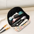 thumbnail image 2 of FORMRS Makeup Bag Travel Cosmetic Organizer for Women Fold Flat Zipper Pouch with Handle, Pink Floral, 2 of 8