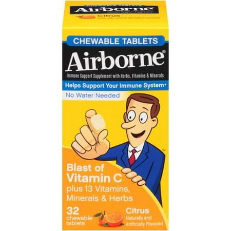  Soutien immunitaire supplément de vitamine C comprimés à croquer les agrumes 32 ch (Lot de 3)