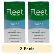 (2 pack) Fleet Saline Enema Latex Free Ready-To-Use Saline Laxative Regular 4.5 Oz 4 ct