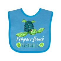 Inktastic Pompano Beach, Florida Happy Sea Turtle Boys or Girls Baby Bib