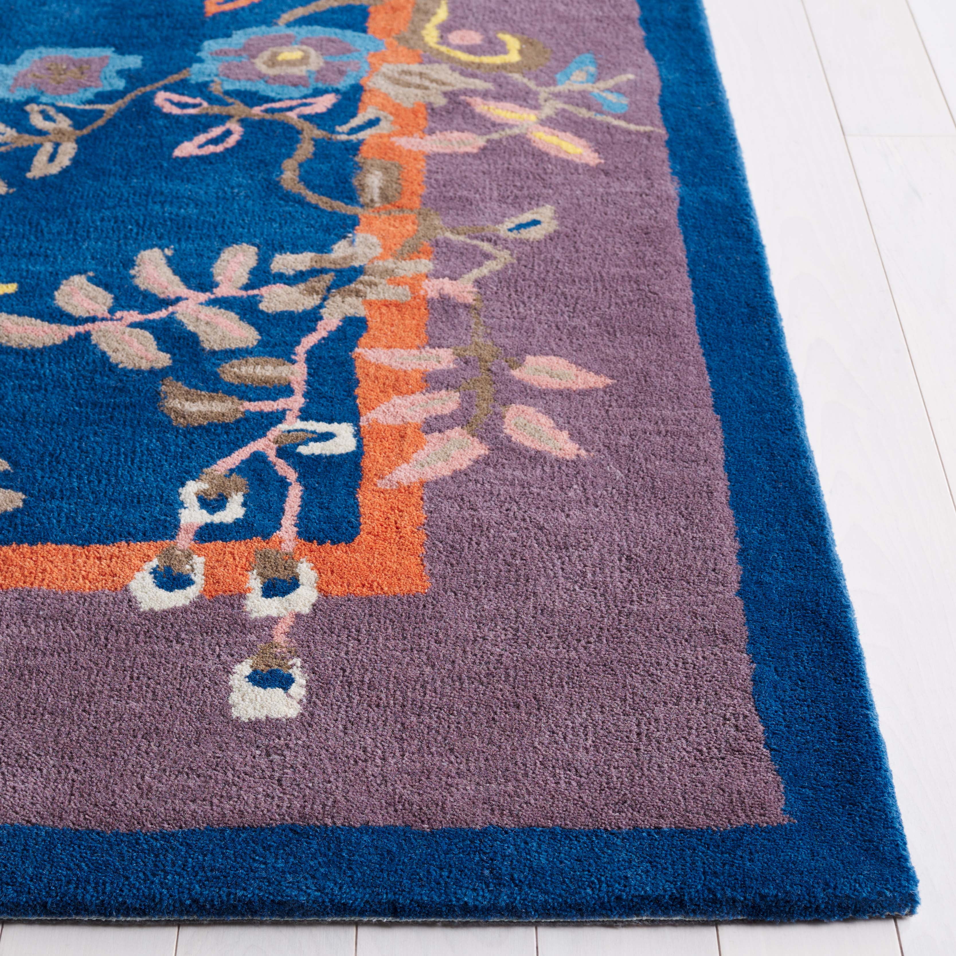 SAFAVIEH Metro Louise Floral Area Rug, Navy/Brown, 4' x 6'