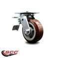 thumbnail image 2 of 5 Inch Polyurethane Swivel Caster with Ball Bearing and Total Lock Brake SCC, 2 of 2