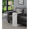 thumbnail image 2 of Home Square C End Table in Faux White Marble Wood - Set of 2, 2 of 5
