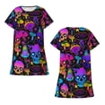 thumbnail image 4 of Vdmgr by Vdmgr Women's Magic Psychedelic Mushrooms Skull Nightgowns & Sleepshirts Casual, Black, 4 of 8