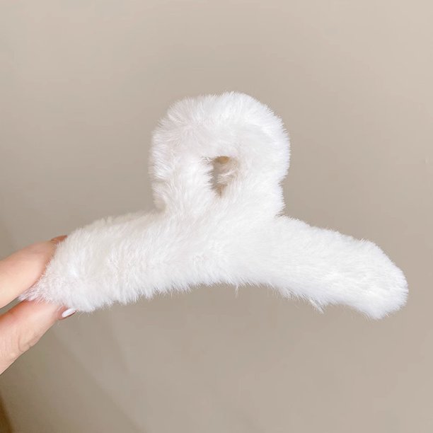 Pinza de pelo grande de felpa para mujer, para otoño e invierno, con lazo, con forma de tiburón, para tocado