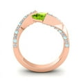 thumbnail image 4 of 1.20 Carat Natural Diamond Peridot & Aquamarine Gemstone Unique Bridal Ring for her Solid 18K Rose Gold Size 5 by Diamond-Capitals, 4 of 8