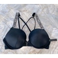 thumbnail image 2 of 32B New Victoria's Secret Shine Strap BOMBSHELL Add 2 cups Swimsuit Black Bikini Swim Top, 2 of 4