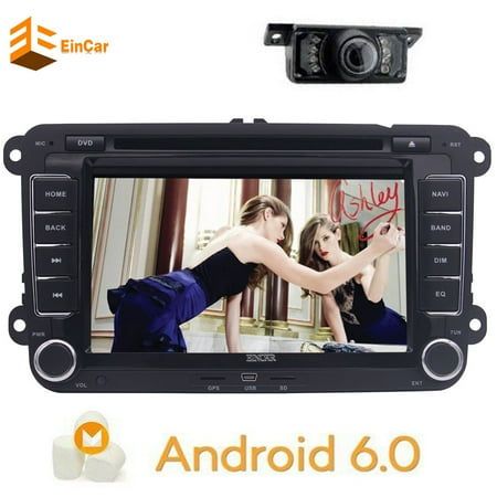 7 inch Android 6.0 Head Unit Double Din Car Stereo headunit for VW Jetta Golf Passat Support GPS Sat Nav Phone Link Car Radio Bluetooth 4G/3G Wifi DVR CAM-IN OBD2 Capacitive Multi-touchscreen (Best Double Din Sat Nav Stereo)