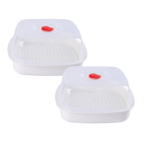 2Pack Microwave Oven Steamer Meals In Minutes! Stackable Microwave Vegetable Steamer Utensils With Lid Micro Cookware Heating Bowl For Kitchen Cooking Dish Lunch Cooking Utensils Home Decor