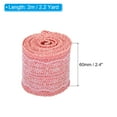 thumbnail image 2 of Unique Bargains 2.4' Wide 2.2 Yards Burlap Ribbon White Lace Roll Wrapping Fabric Crafts Roll Pink 2 Pack, 2 of 6