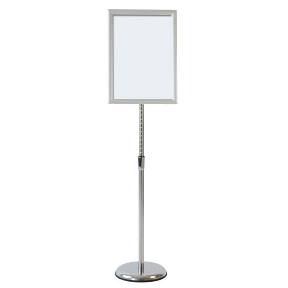 T-SIGN Adjustable Pedestal Sign Holder Poster Stand - 11 x 17 Inch Vertical & Horizontal Sign Stand Displayed Poster Holder - Round Base Sign Stands for Display, Out