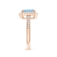 thumbnail image 3 of ANGARA Natural 1.35 ct Aquamarine Engagement Ring with Diamond Halo in 14K Rose Gold for Women (Size-8x6mm) | March Birthstone, Anniversary, Jewelry Gift for Women | Natural Aquamarine Ring, 3 of 9