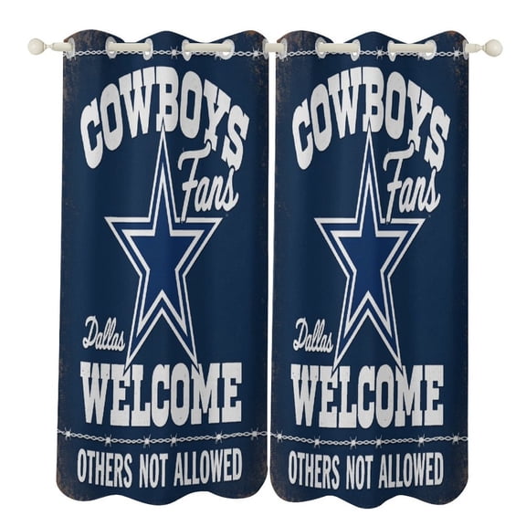 Football Cowboys 2 Panels Blackout Curtains for Bedroom Living Room Drapes Kitchen Room Window Curtain Grommet