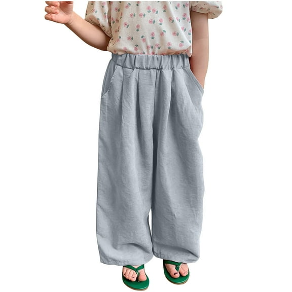 Juslio Girls Pants Toddler Kids Cute Leisure Trousers Blue