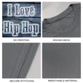 thumbnail image 4 of Coolnut Womens T Shirts Fashion Tops, I Love Hip Hop Concept Text Women's Basic Short Sleeve Tees, Grey Lightweight Casual Summer Clothes, 2XL, 4 of 6
