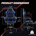thumbnail image 2 of MYKOMI Gaming Chair, Computer Chair with Footrest and Lumbar Support, Ergonomic Video Game Chair Height Adjustable with Swivel Seat and Headrest, Blue, 2 of 8