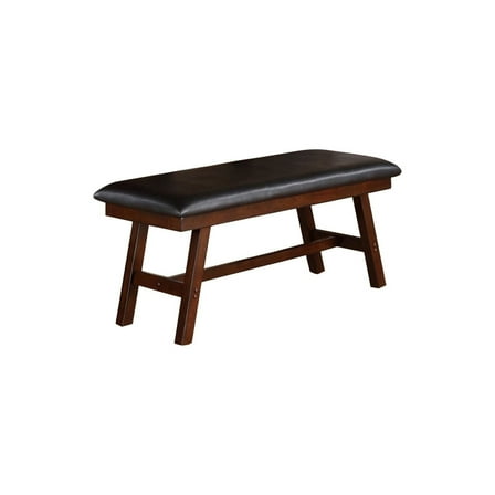 Upholstered Bench - Rubber Wood Dining Bench, Small Brown, Entryway Seating