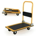 thumbnail image 1 of Costway Chariot Plateforme de 330 Lb, Diable Pliable pour Déménagement d'Entrepôt, Pousse-Pousse à Main, Jaune, 1 of 10