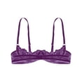 thumbnail image 3 of iiniim Woman's Lace Shelf Bra Underwired Bralette Purple 4XL, 3 of 7