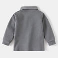 thumbnail image 4 of Uniform Shirts For Boys Boys Thanksgiving Shirt Boys' Long Sleeve Pique Polo Shirt Winter Soft Casual Polo Shirt School Uniform for Kids Grey 3-4 Years, 4 of 4