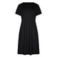 thumbnail image 4 of ICHUANYI Clearance Fashion Women's Casual Women Short Sleeve Round Neck Pockets Solid Ladies Dress(Black, XXL) ICHUANYI WER2023081000331, 4 of 5