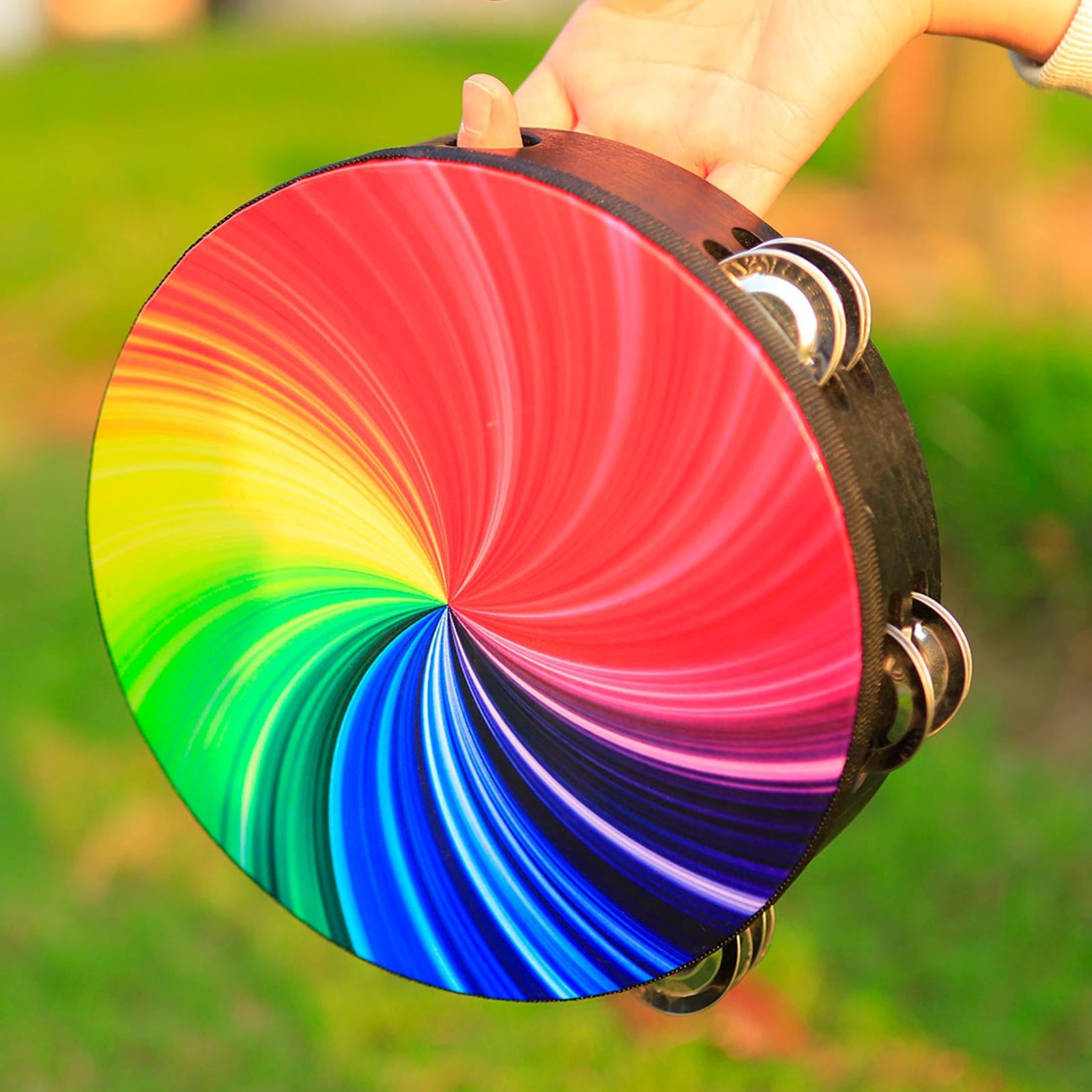 LeeQinersw 8" Tambourine with Double Row Jingles Music Learning Instuments Home Party Play