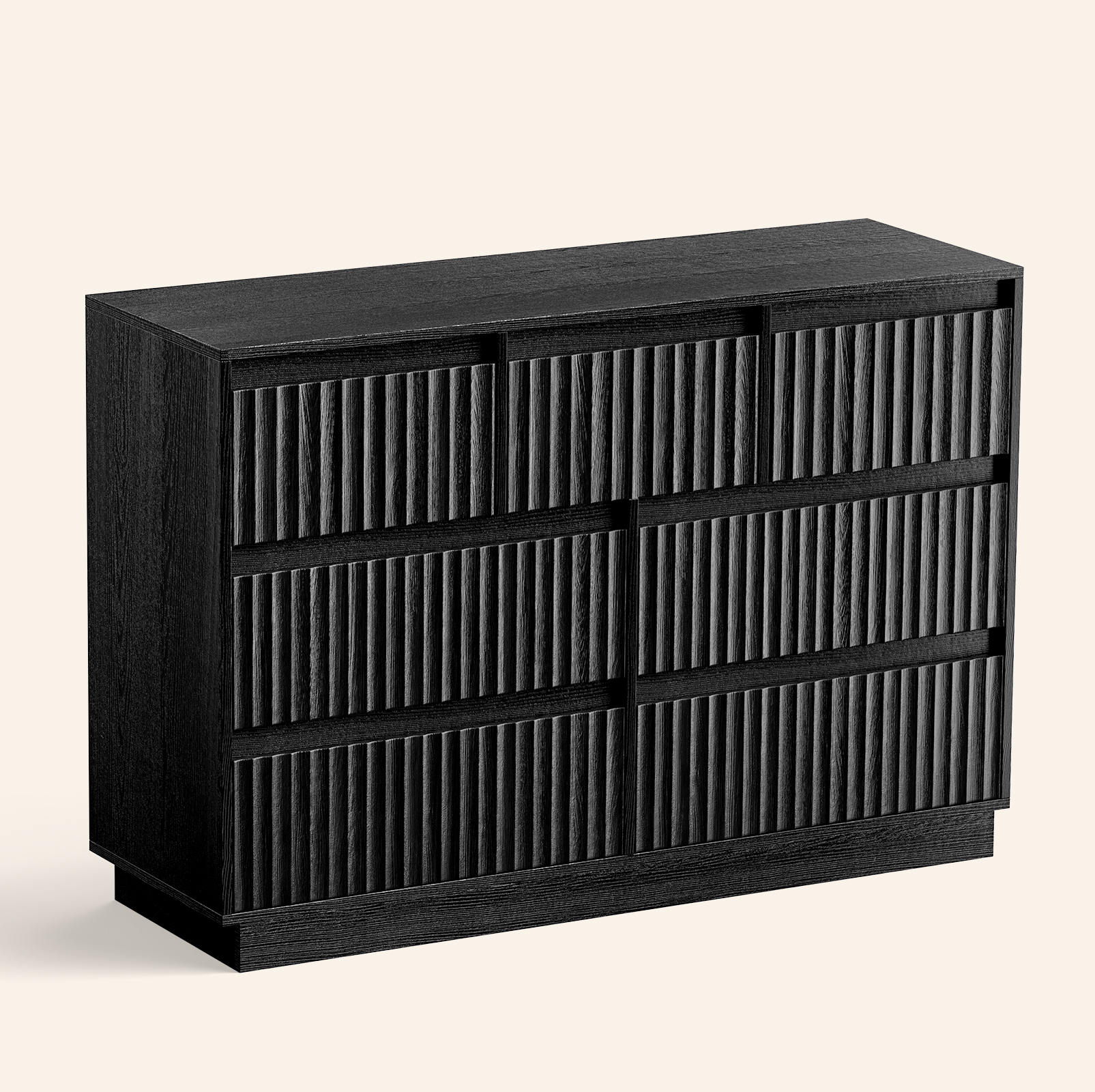 UPGO Wood Dresser, 7 Drawer Dresser for Bedroom, Modern Chest of Drawers with Deep Drawers Waterproof Living Room, Hallway, Entryway,Black