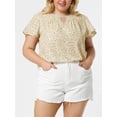 thumbnail image 2 of BluDe GaEstampado Floral ManAcampanaOjo De CerraduTalGrande PaMujer Beige 3XL, 2 of 6