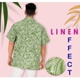 thumbnail image 2 of LA LEELA Men's Casual Hawaiian Short Sleeve Shirt Cotton Linen Effect Beach Button Down Tropical Shirts For Men XXL Sage, Leaves, 2 of 6