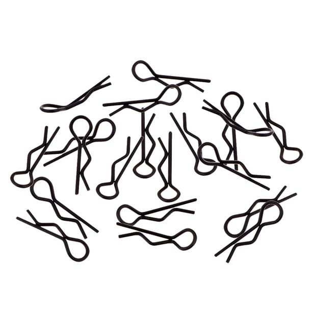 20pcs Clips de Carcasa de Carrocería CUTICAT RC 1:10 1:12 1:16 Negro Acero Inoxidable