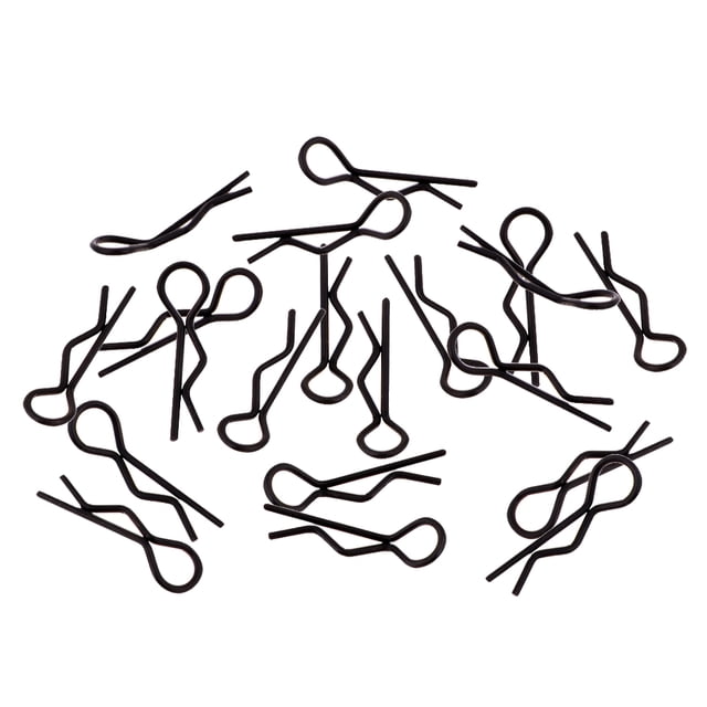 20pcs Clips de Carcasa de Carrocería CUTICAT RC 1:10 1:12 1:16 Negro Acero Inoxidable