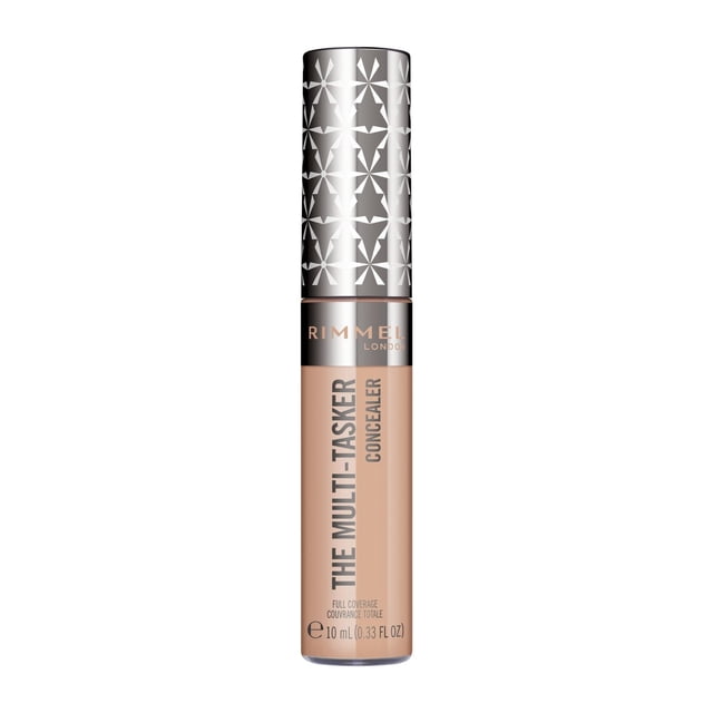 Rimmel Multi-Tasker Concealer, large soft wand, blendable formula, full coverage, crease-proof, transfer-proof & waterproof, 100% Cruelty-Free