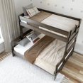 thumbnail image 5 of Plank+Beam Farmhouse Twin XL over Queen Bunk Bed for Adults Solid Wood, Barnwood Brown, 5 of 6